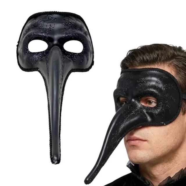Black Venetian Nasone Mask
