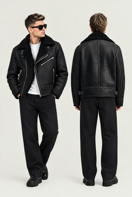 کاپشن مردانه ZARA زارا Double Face مدل خلبانی