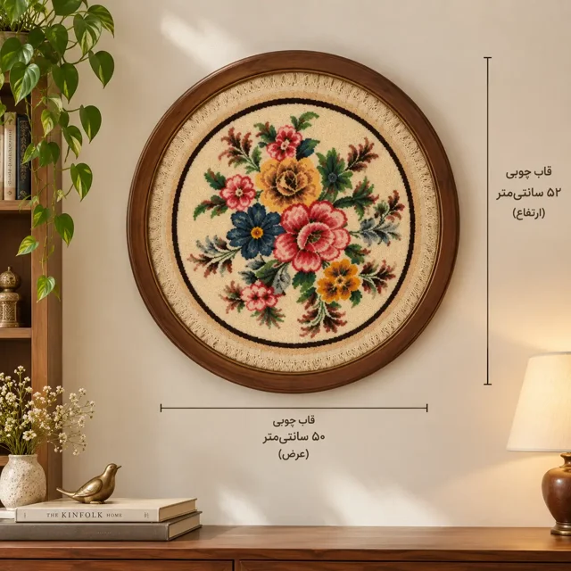 تابلو فرش دستبافت اصفهانی نقش گلستان| Floral Motif