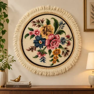 تابلو فرش دستبافت اصفهانی  نقش گلستان| Floral Motif