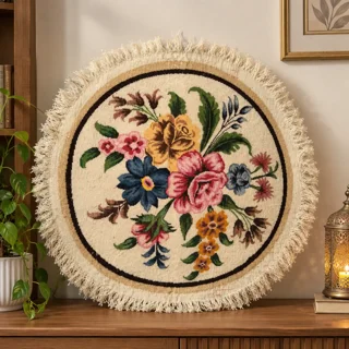 تابلو فرش دستبافت اصفهانی  نقش گلستان| Floral Motif