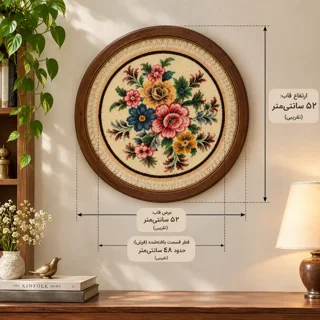 تابلو فرش دستبافت اصفهانی  نقش گلستان| Floral Motif