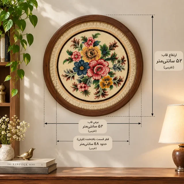 تابلو فرش دستبافت اصفهانی نقش گلستان| Floral Motif