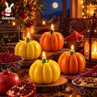 شمع طرح کدو شب یلدا