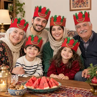 تاج یلدایی دور اناری نمدی | مناسب جشن شب یلدا