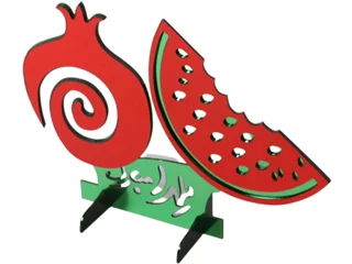 استند یلدا مبارک طرح هندوانه و انار