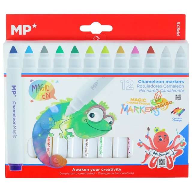 ماژیک رنگآمیزی قابل شستشو ۱۲ رنگ MP مدل P-875