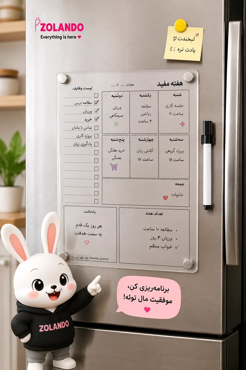 پلنر هفتگی شفاف پلکسی مفید