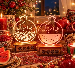 چراغ دکوراتیو انار و هندوانه یلدایی