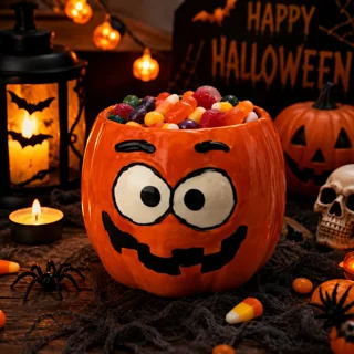 🎃 ظرف کدو هالووین سرامیکی؛