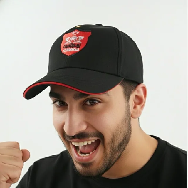 کلاه پرسپولیس مشکی | کلاه هواداری پرسپولیس با لوگوی گلدوزی
